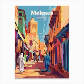 Meknes Morocco Historic Art Illustration Canvas Print