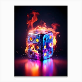 Dice On Fire Canvas Print