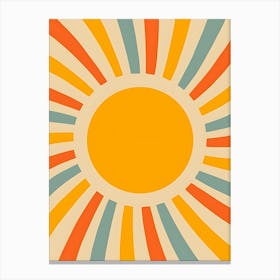 Retro Sun Canvas Print