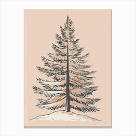 Fir Tree Minimalistic Drawing 4 Canvas Print
