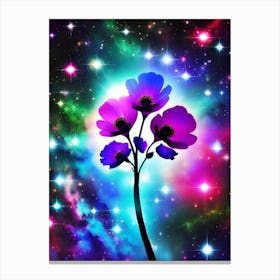 Flowers In Space Canvas Print