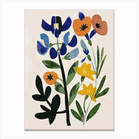 Painted Florals Bluebonnet 1 Canvas Print