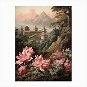 Azalea Flower Victorian Style 2 Canvas Print