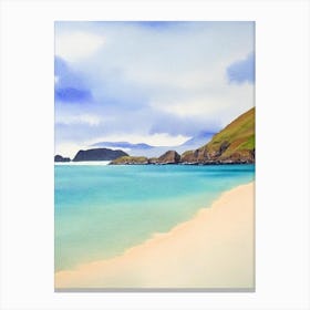 Sandwood Bay Beach 2, Sutherland, Scotland Watercolour Canvas Print