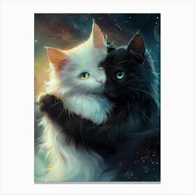 Two Cats Hugging 4 Canvas Print