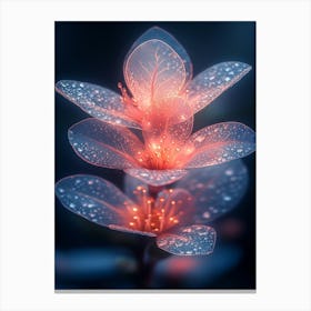 Water Droplets On A Flower Canvas Print