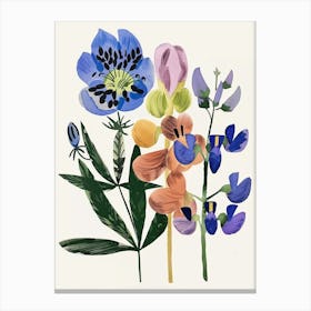 Painted Florals Aconitum 1 Canvas Print