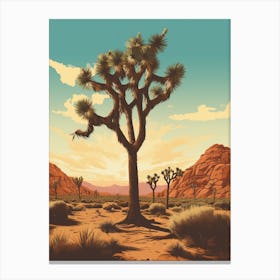  Retro Illustration Of A Joshua Tree At Dawn In Desert 3 Canvas Print