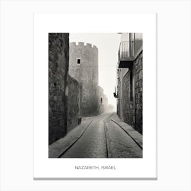 Poster Of Rhodes, Greece, Photography In Black And White 4 Canvas Print