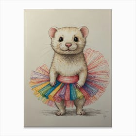 Ferret In Tutu 3 Canvas Print