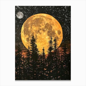 Full Moon In The Forest 7 Canvas Print