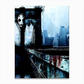 Creepy Brooklyn Bridge New York City Scene Canvas Print