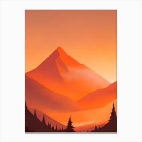 Misty Mountains Vertical Composition In Orange Tone 365 Canvas Print
