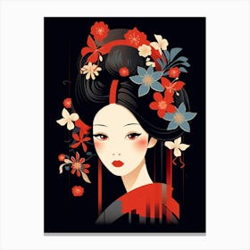 Geisha Japanese Style Illustration 10 Canvas Print