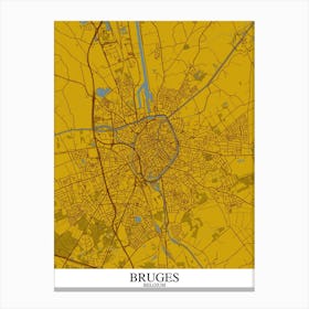 Bruges Yellow Blue Canvas Print