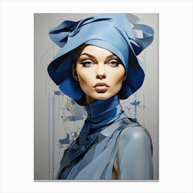 Woman In A Blue Hat Canvas Print