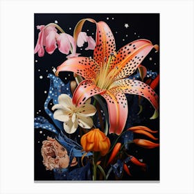 Surreal Florals Lily 4 Flower Painting Canvas Print