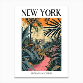 Brooklyn Botanic Garden New York Colourful Silkscreen Illustration 3 Poster Canvas Print