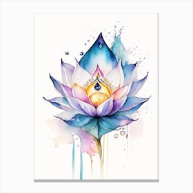 Lotus Flower, Symbol, Third Eye Watercolour 2 Canvas Print