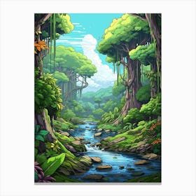 Daintree Rainforest Pixel Art 4 Canvas Print