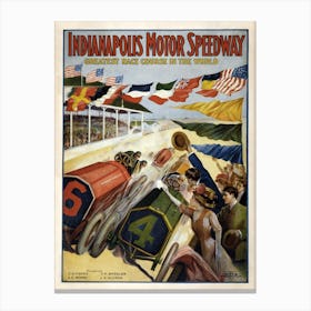 Indianapolis Motor Speedway, Otis Lithograph Co Canvas Print