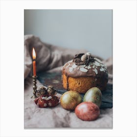 Easter Cake With Candles 1 Canvas Print