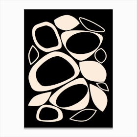 Mid Century Modern Abstract 8 Ivory and Black Canvas Print