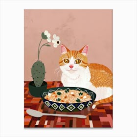 Cat And Mexican Food 4 Canvas Print