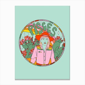 Pisces Cowgirl Canvas Print