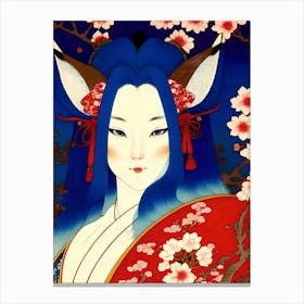 Goddess With Cherry Blossoms Canvas Print