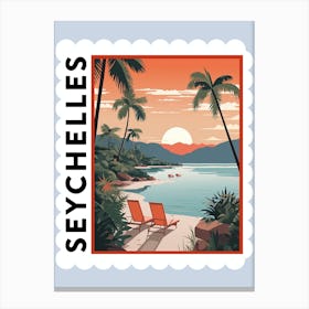 Seychelles Travel Stamp Poster Canvas Print