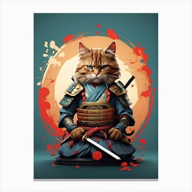 Samurai Cat 3 Canvas Print