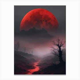 Red Moon In The Sky 1 Canvas Print