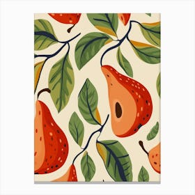 Pear Pattern Illustration 3 Canvas Print