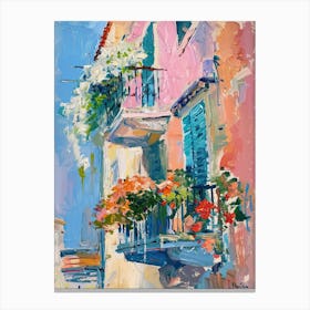 Balcony Painting In Rijeka 2 Canvas Print