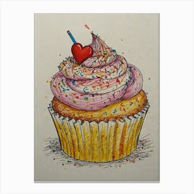 Cupcake Drawing 2 Canvas Print