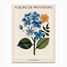 Spring Floral French Poster  Hydrangea 6 Canvas Print