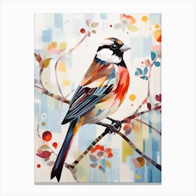Bird Painting Collage Sparrow 2 Canvas Print