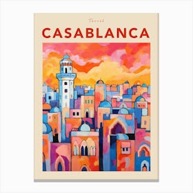 Casablanca Morocco 4 Fauvist Travel Poster Canvas Print