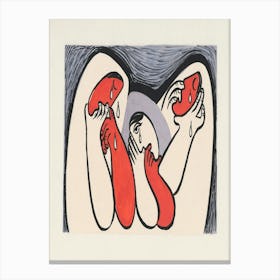 Crying Women (1938), Abstract Painting By Mikulas Galanda Canvas Print