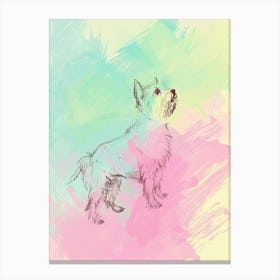 Colourful Glen Of Imaal Terrier Dog Line Illustration 3 Canvas Print