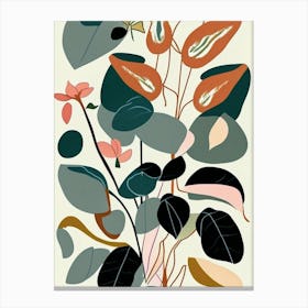 Wild Ginger Wildflower Modern Muted Colours Canvas Print
