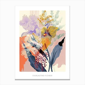 Colourful Flower Illustration Poster Everlasting Flower 4 Canvas Print