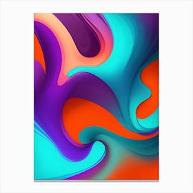 Abstract Colorful Waves Vertical Composition 47 Canvas Print