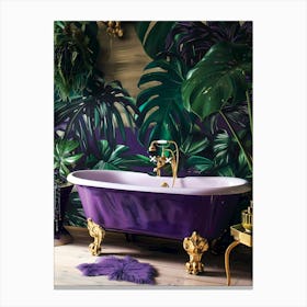 Purple Jungle Bathroom Canvas Print