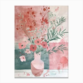 Pink Flowers In A Vase 2 Canvas Print