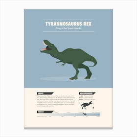 T-Rex - Dinosaur Fact Canvas Print