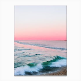 Kennebunk Beach, Maine Pink Photography 1 Canvas Print