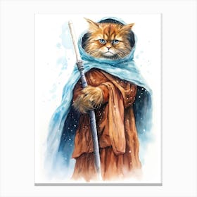 Somali Cat As A Jedi 4 Canvas Print