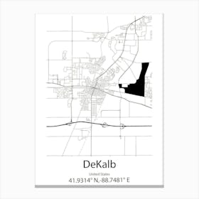 Dekalb,United States Minimalist Map Canvas Print